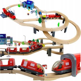   Lesena igrača - Policijska postaja vlak na akumulator 410 cm