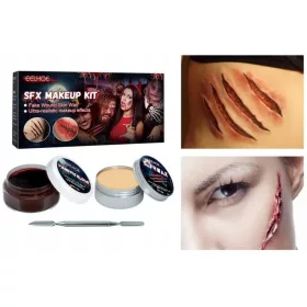    KOMPLET ZA USTVARJANJE UMETNIH BRAZGOTIN ZA HALLOWEN MAKEUP KIT
