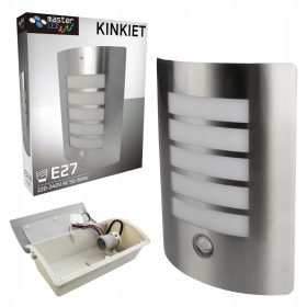   Stenska vrtna svetilka Masterled, odtenki sive in srebrne, E27 60 W