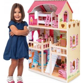   Domača lutkovna hiša Tasso s zvoki, interaktivna, kopalniška, visoka, 2v1, 91 cm