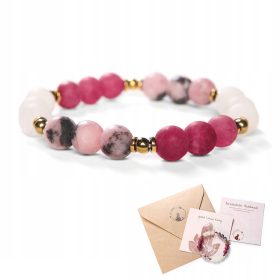   Zapestnica naravnih kamnov 8 mm s čudovitimi roza in zelenimi odtenki. Ročno izdelana z ljubeznijo in skrbjo za detajle. Popolno darilo za ljubiteljice unikatnih dodatkov. Bransoletka je prilagodljiva