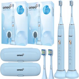   OMEO Sonična Električna Zobna Ščetka 2x +365 Teeth&Face Blue