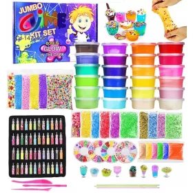   SLIME VELIK KOMPLET ZA IZDELAVO SLIME ZA OTROKE PLASTIČNA PASTA 120in1