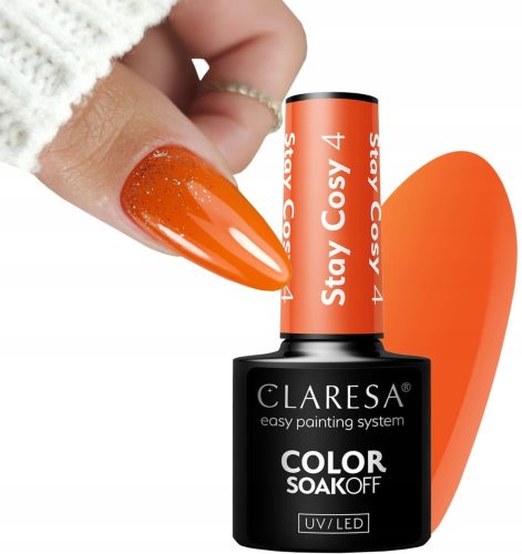 CLARESA ORANŽNA HIBRIDNA LAKA BUČA ZA NOHTE STAY COSY 4
