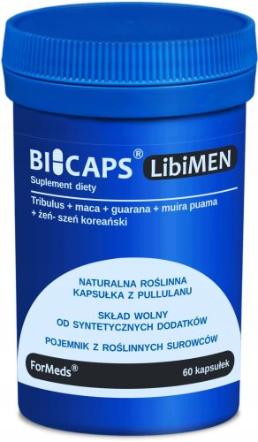 Formeds Bicaps LibiMen: Kompleks za podporo testosterona in plodnosti, 60 kapsul