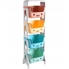 PLASTIČNI REGAL NA KOLESIH Z POLICAMI IN KOLESI