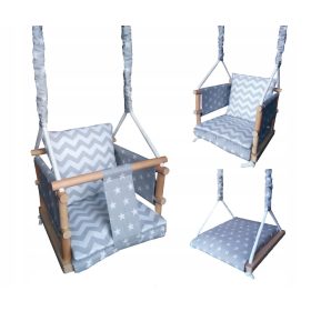 Lesena Gugalnica za Dojenčka/Otroka 3v1 s Pasom za Vrt HOME