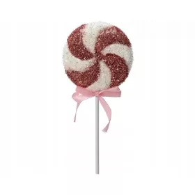   Lizika s pentljo, božična dekoracija v rdeče-beli barvi, 30 cm