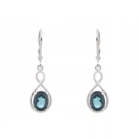  LONDON TOPAZ NATURAL SREBRNI UHANI Z RODIJEM