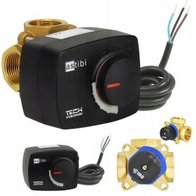   Ventil Ibo 1'' IBO MIX 3 DN25 + aktuator mešalnega ventila tech astibi STZ-120 T