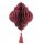 Okrašena laternica 15 cm bordo 1 kos.