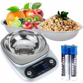    Blow električna tehtnica odtenki sive + Blow kuhinjska posoda 44-240 # 28 cm