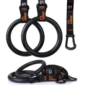   Kroge za gimnastiko Majestic Sport GYMring črne 23,5 cm - Fitnes obroči