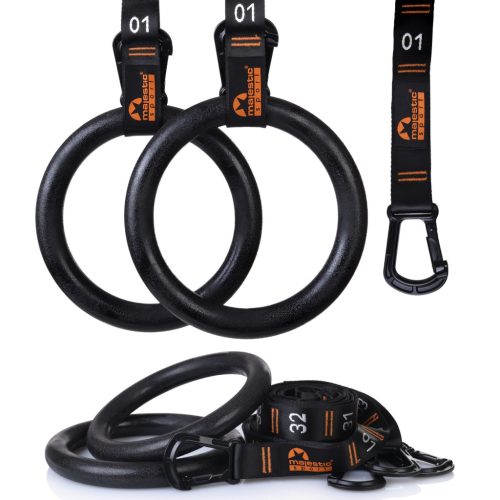 Kroge za gimnastiko Majestic Sport GYMring črne 23,5 cm - Fitnes obroči
