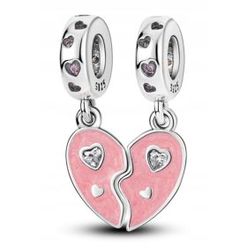 Srebrni obesek Charms Srce Mama in Hči