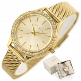   ZLATI ŽENSKI URA PAUL LORENS BRITA + DARILNI SET Z GRAVIRANJEM