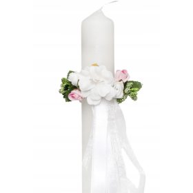   Dekoracija za svečo s cvetličnimi detajli za obhajilo PR99M