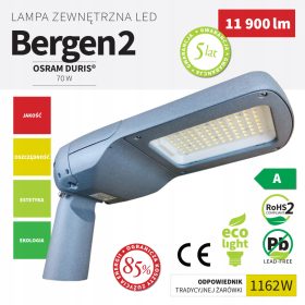   Lampa ulična LED Bergen2 70W z 11900 lm na omrežno napajanje