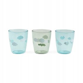 Mini steklene skodelice Done by Deer 3 kos. Veseli oblaki