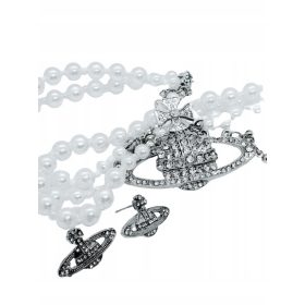 Biserne ogrlice in uhanji SATURN v slogu WESTWOOD