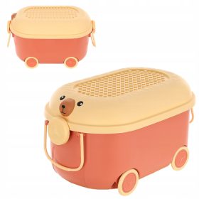 Plastični zaboj za igrače na kolesih s pokrovom - Modra