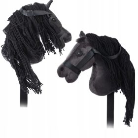 Plišasta igrača konjske glave z grivo na palici