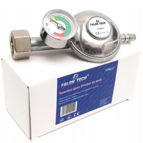   Falon-Tech FT0217 Plinski Reduktor za Jeklenke 37mBar z Manometrom in Indikatorjem Plina