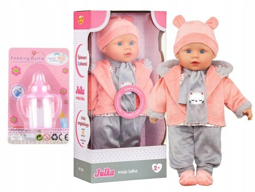 Mala Julka Interaktivna Lutka Pripoveduje, Poje Pesmice in Uči Z Navihanim Baby Magic Stekleničko roza