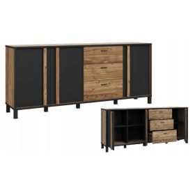 Komoda Forte HAYATO 199,5 x 42 x 85,2 cm večbarvna mat