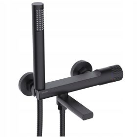   Stenska armatura za kad in tuš Valvex Decor Black Click On, s keramično glavo in črno mat barvo