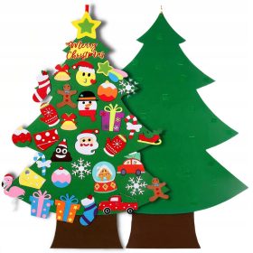   Umetna jelka za otroke iz filca z okraski Božiček 34 kosov 94 cm