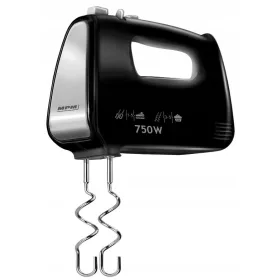    MPM MMR-19/C ročni mešalnik 750 W 5 hitrosti turbo kavlji za testo črn
