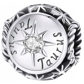   Srebrni obesek Zodiakalno znamenje Bik s kamnom rojstnega dne