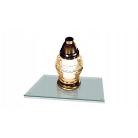   Podstavek za sveče iz kaljenega stekla, PROZOREN, dimenzije 30x22 cm