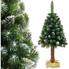   DIAMANTNA UMETNA BOŽIČNA JELKA NA DEBLU BORA 100 cm IZ NARAVNEGA LESA