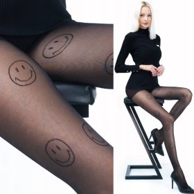 rne vzorčaste hlačne nogavice Fenome 40den, velikost 3/4