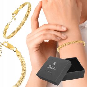   Zlata damsko zapestnica, prečudovito srebro 925, odprta cev, 5 MM