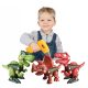 DINOZAVR KONSTRUKCIJSKI SET S SVETILNIM STROJEM 3 KOS