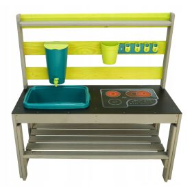 Lesena vrtna kuhinja za otroke z dodatki