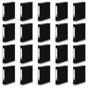 Eleganten A5 Vau-Pe Registrator s 2 obroči, črna, 20 kosov