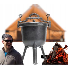    5l Litoželezni Lovski Kotel Zdrav za Vrt za Taborni ogenj Kamin