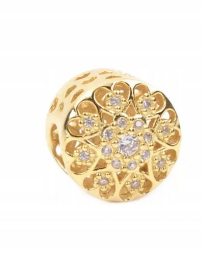 Charms koralik 100% pozlačeno srebro S925 z cyrkoniji @ 109