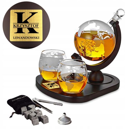 Karafni set Globus Deluxe z graviranjem 0,85 l