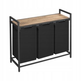 Kos za perilo Loft Industrijski 3-komorni - Rustikalno Bež