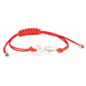 Srebrna zapestnica iz kirurškega jekla za deklice z gravuro