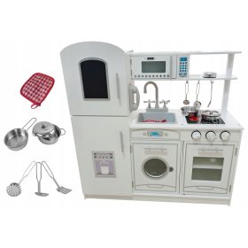   Kuhinja za otroke iz lesa z dodatki štedilnika DKD01 IN LED lučka