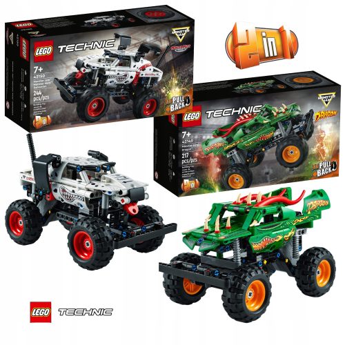 LEGO Technic Dvojni Komplet Monster Jam Mutt Dalmatinec 42150 in Jam Dragon 42149