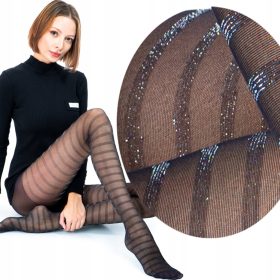   MULTIcolor BLIŠČ ženske hlačne nogavice z visoko sijočim vzorcem SILVESTROVANJE