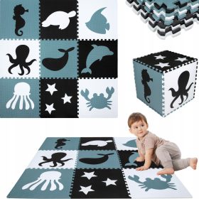   MATA IZ PENE EVA ZA OTROKE - 180X180CM, 9 KOSOV, IZOBRAŽEVALNA XXL