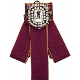 Broška Luksuzna Kokarda Przypinka Bordo S006CZ